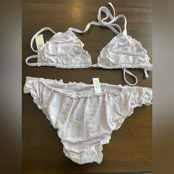 2/$20 🏷️ 💗 NWT Aerie Eyelet Cheeky Bikini set XL - Picture 9 of 11